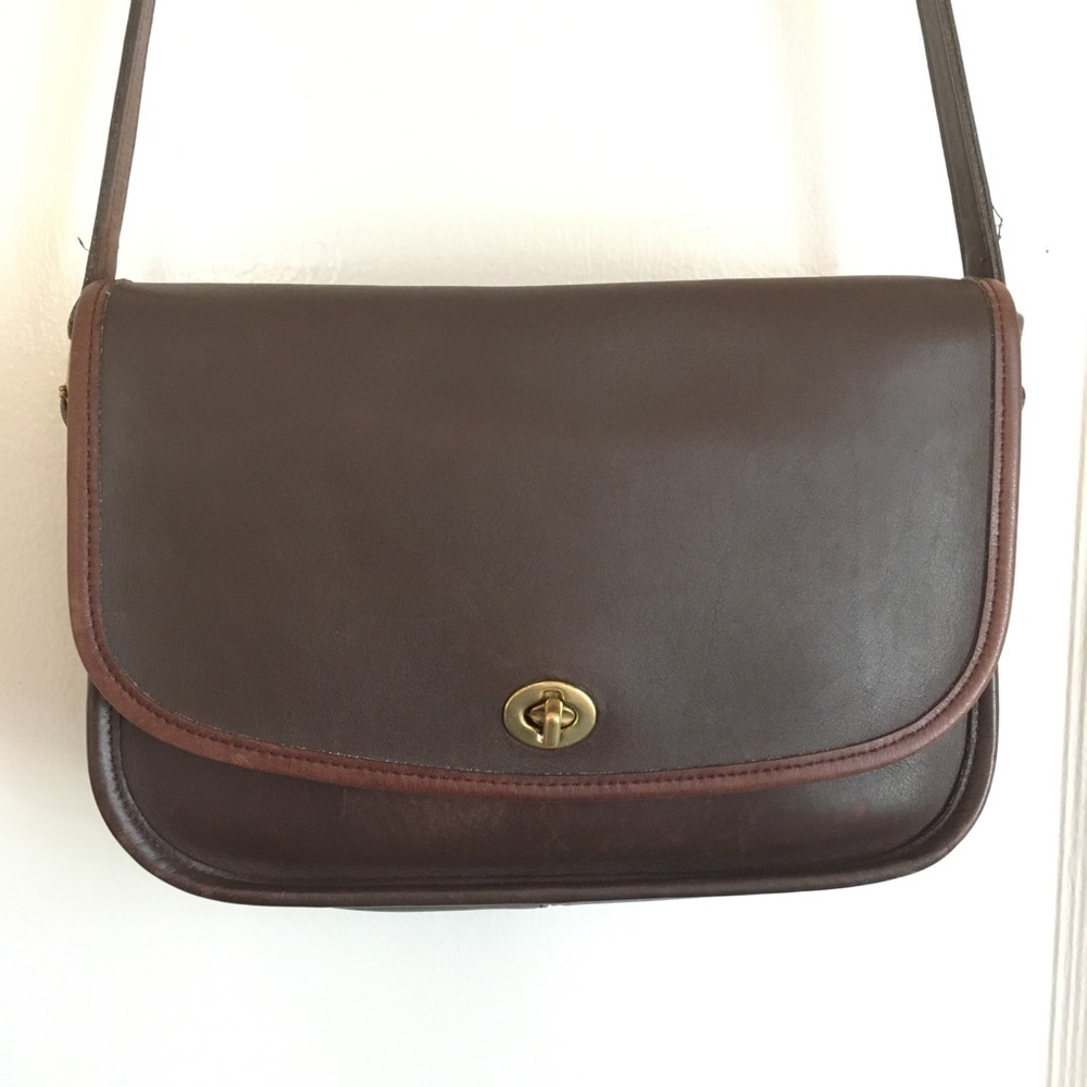 Vintage Dark Brown Spectator Coach City Bag
